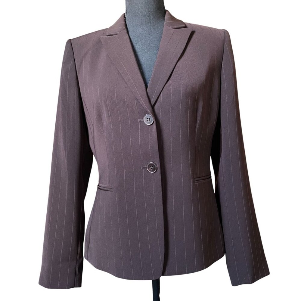 Tahari STRESA ASL blazer‎ Suit jacket Women’s Size 6 Striped Brown lined
